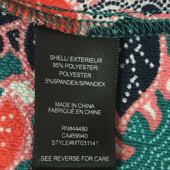 Label Rachel Roy Batik Style Blouse Floral Tie M - Picture 6 of 7